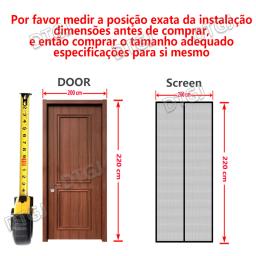 2021 nova cortina de porta de tela magnética anti-mosquito net voar inseto tela malha fechamento automático tamanho personalizado fácil instalação - Image 6