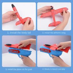 Crianças ejeção aeronaves brinquedos espuma avião planador pai-filho jogos ao ar livre brinquedos presentes das crianças espuma tiro brinquedo voador - Image 4