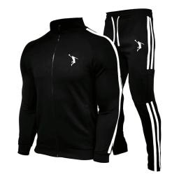 Conjunto de treino com zíper masculino, moletom e moletom, terno esportivo, corrida, roupa de fitness, novo, 2024 - Image 1