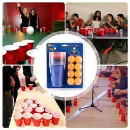 Conjunto de óculos de tênis de mesa, copo com bolas de pong, festa, cerveja vermelha e azul, 12 - Image 4