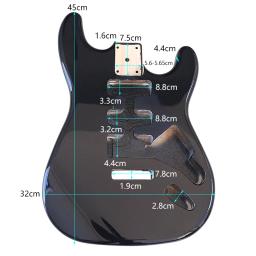 Corpo de guitarra elétrica barril de guitarra elétrica preto peça de guitarra por atacado para diy - Image 6