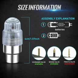 2 pçs roda de bicicleta pneu led luz colorida válvula lâmpada tampas da haste da válvula ar capa acessórios para mountain bike motocicleta - Image 2