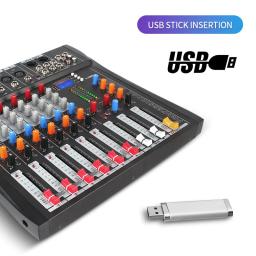 Mixer De Áudio Profissional, 6 Canais, Equipamento De Música DJ Para Palco, Gravação De Estúdio Em Casa, KTV, Console De Canto, Mixer Som, DJ - Image 1