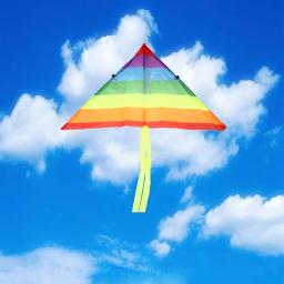 Arco-íris kite com 50m linha de pipa ao ar livre pipas crianças brinquedo criança presente jardim pano brinquedo para crianças brinquedo pipas & pipas acessórios - Image 1