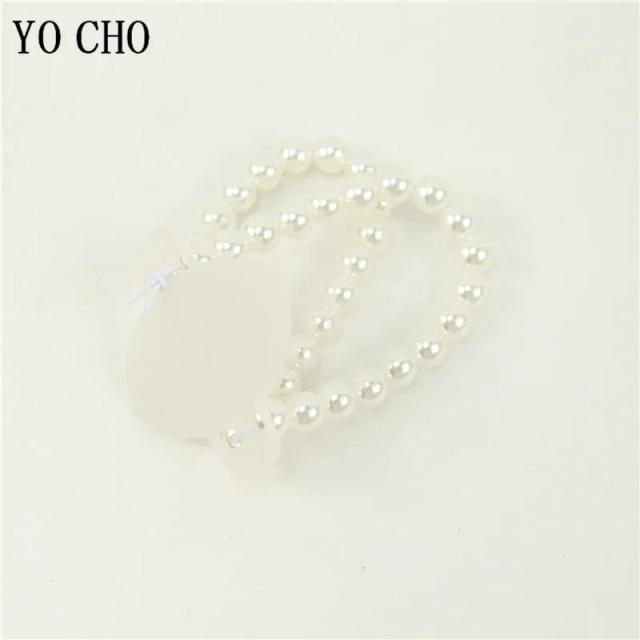 Pulseira Elástica de Pérolas para Noivas - Acessórios Handmade de Decoração DIY para Festas na Praia (10 Pcs)