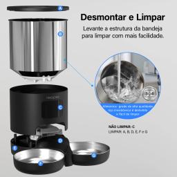 Newpet Comedouro para animais de estimação de 5 litros com microfone Comedouro automático para gatos Dispensador inteligente de ração para cães com temporização WiFi Comedouro quantitativo de aço inoxidável - Image 4