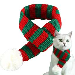 Espessamento malha pet cachecol, cachecóis quentes do cão, traje bonito do gato, malha, suprimentos de Natal - Image 1