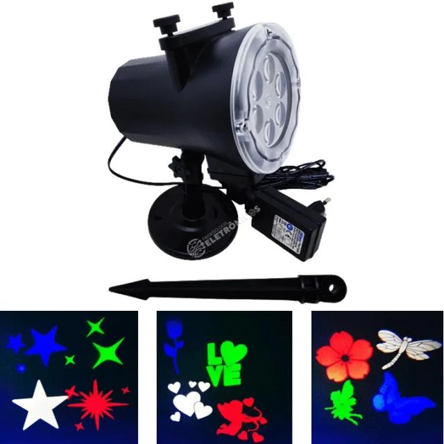 Jogo de Luzes Laser RGBW Holográfico com Efeitos Especiais para Festas, Jardins e Natal - TB1287