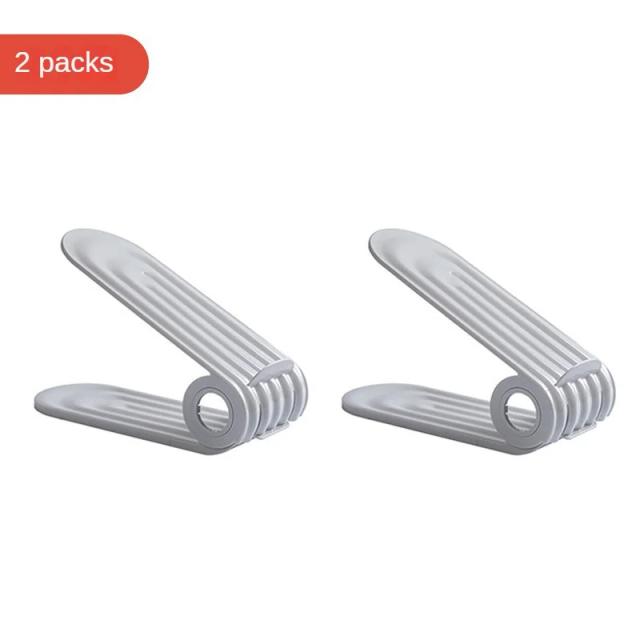Estante Ajustável e à Prova de Poeira para Sapatos - Suporte Dobrável Simples com Capacidade para Dois Andares
