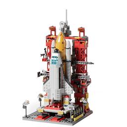 Foguete tripulado com boneca astronauta, blocos de construção criativos, modelo de aviação, brinquedos para crianças, presentes para crianças, cidade, espaço - Image 6