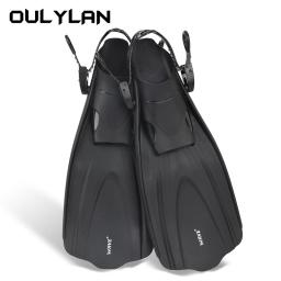 Oulylan-Ajustável Nadadeiras De Mergulho, Curto Adulto Snorkel Pé Natação, Iniciante Equipamento Desportivo Aquático, Nadadeiras portáteis para Homens - Image 2