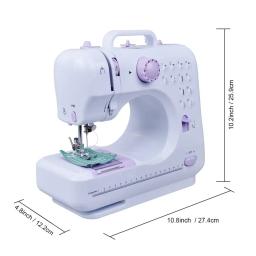 Mini máquina de costura portátil com pedal calcador, elétrico, doméstico, artesanato, conserto, overlock, iniciantes, 12 pontos - Image 2