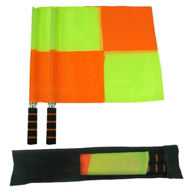Conjunto de 2 bandeiras de juiz para futebol - duráveis, grandes e estáveis