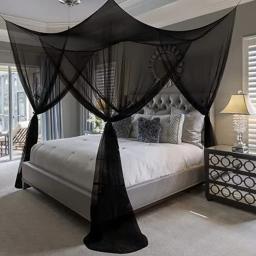 Sexy Mosquito Net Palace para casa, White Canopy Net, evitar insetos, Square Grace, King e Queen Size, Double Size, cama ao ar livre, quatro portas - Image 1