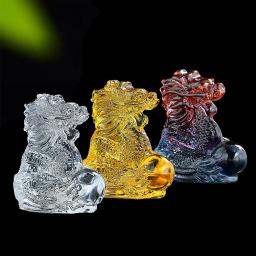 Estatuetas chinesas do dragão do zodíaco, Miniatura Crystal Glass Decoração Artesanato, Lucky Feng Shui Mythical Animal Paperweight, Decoração de casa - Image 4