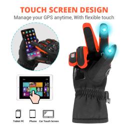 Luvas impermeáveis e à prova de vento para homens, equipamento protetor, tela sensível ao toque, quente, motocross, motocicleta, inverno - Image 3