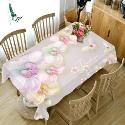 Lótus toalha de mesa verde tropical planta 3d flores padrão pano decoração do casamento festa capa de mesa nappe de mesa decoração da cozinha - Image 2