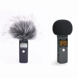 Ao ar livre furry windscreen muff capa filtro de espuma microfone à prova de vento capa para zoom h1 h1n gravador acessórios - Image 1