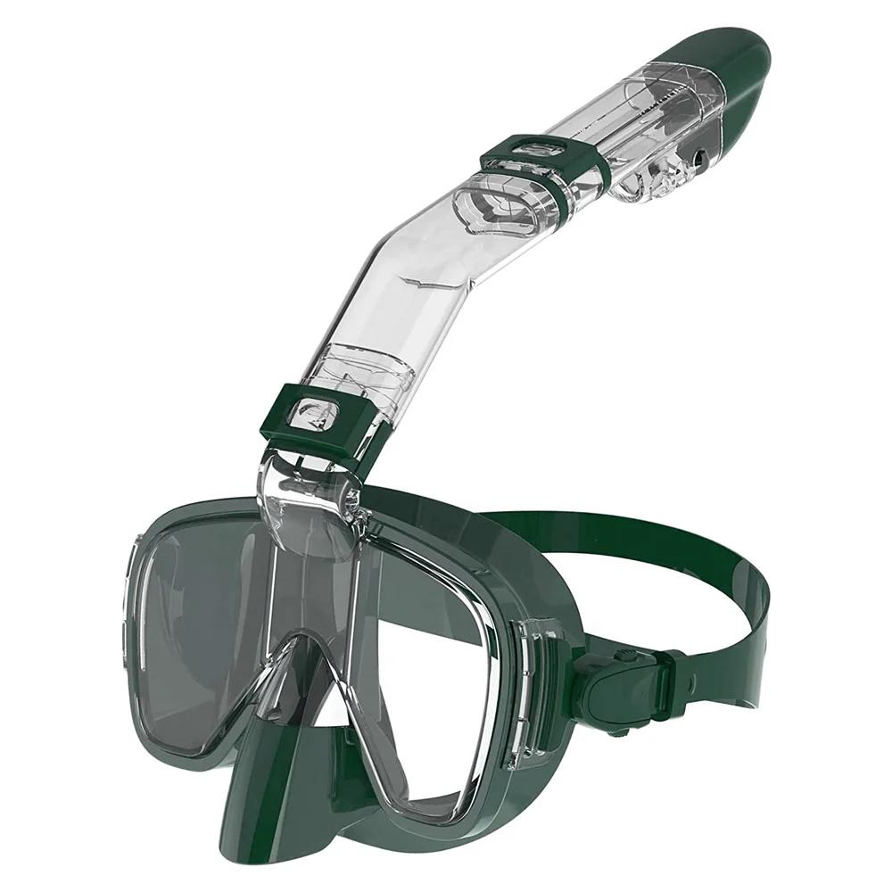 Conjunto de máscara de mergulho anti-nevoeiro dobrável, sistema completo de topo seco, natação livre, equipamento de mergulho profissional, adultos e crianças - Image 1