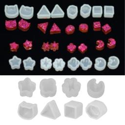Resina epóxi Jóias Fazendo Kit, pequenos brincos Stud Mold, pingente UV Silicone Mold, DIY Ear Studs, Decoração, 8 pares - Image 2