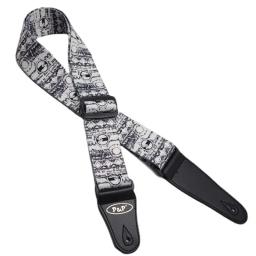 Correia ajustável de guitarra impressa, série preto e branco, acessórios para acústico popular, elétrico, baixo, ukulele, novo - Image 6