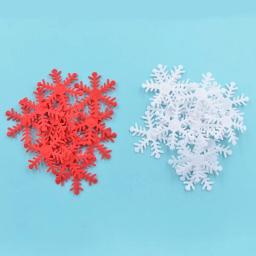 100 pçs 25mm tecido de feltro não tecido apliques de floco de neve para casamento/festa/decoração de natal árvore ornamento remendos acessórios diy - Image 4