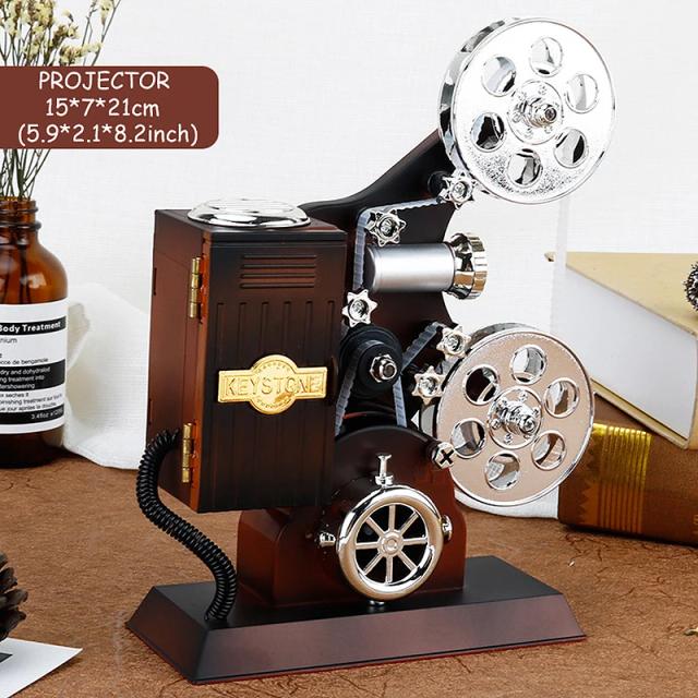 Caixa de Música Vintage Artesanal com Temas Retro para Decoração de Mesa e Presentes de Aniversário