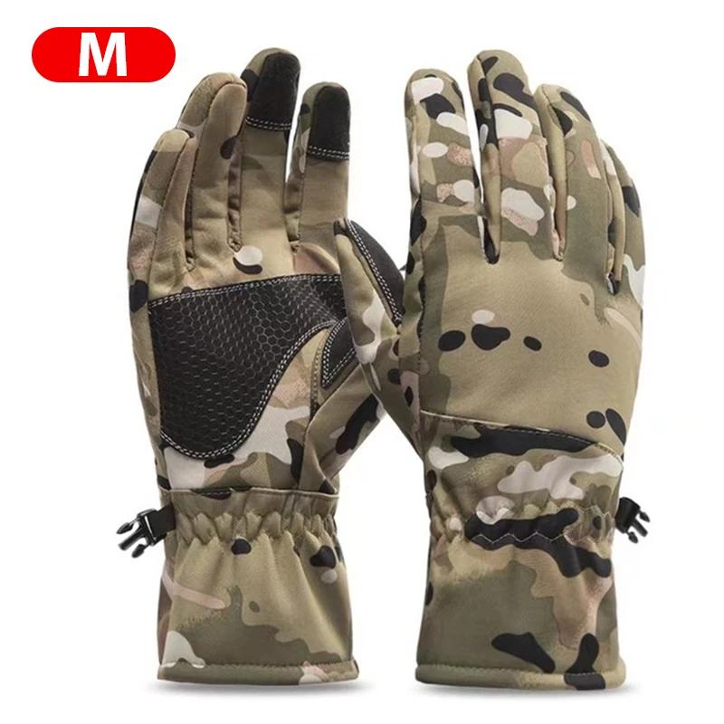 Luvas impermeáveis de camuflagem tática para homens, tela de toque, caça, esqui, acampamento, ciclismo, esportes, inverno, quente - Image 1