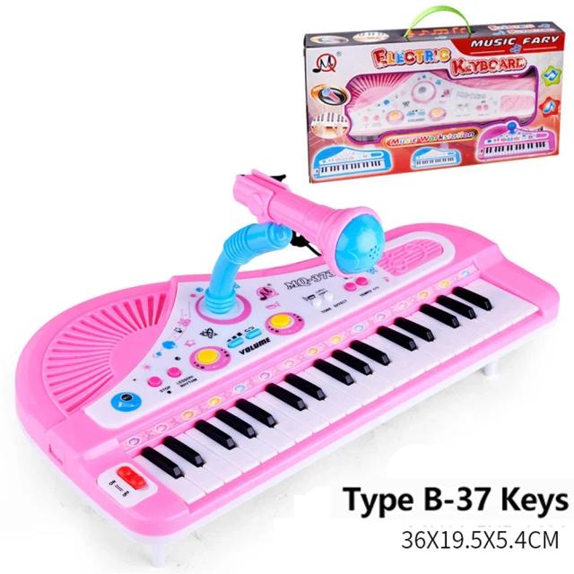 Teclado Eletrônico Infantil com Microfone - 61 Teclas, Ideal para Iniciantes e Presentes Musicais