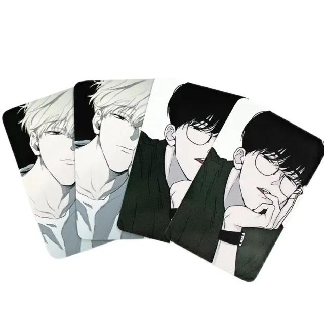 Cartão Manhwa Checkmate Coreano - Set de 4 PCs com Personagens Jeong Eunsung e Lee Suhyun para Fãs