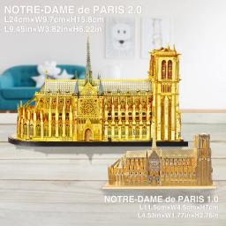 Piececool-Kits de Construção Modelo em Tamanho Grande, Notre Dame de Paris, Metal Puzzle 3D, Brinquedos Criativos DIY, Puzzle, Decoração do Lar, 24cm - Image 5