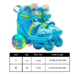 Sapatos de patinação para crianças, roda de flash dupla fileira, assistência de segurança ajustável, 3-8 anos - Image 6