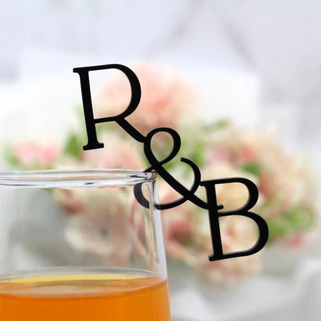 Marcadores Personalizados de Acrílico para Bebidas - Decoração de Casamento e Festas, 50 Peças para Champanhe e Coquetéis