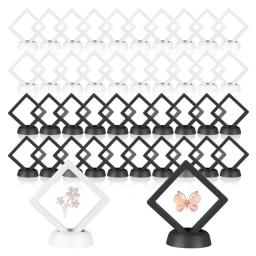 Quadrado 3D Flutuante Jóias Moedas Conchas, Gemas, Minerais, Rochas, Espécime Display, Frame, Caixa Titular, Case Stand, Decoração para Casa, 10Pcs - Image 1