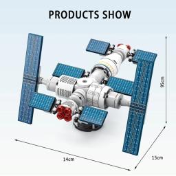 Blocos de construção do modelo de foguete tripulado para crianças, Mini Aviação, Espaço, Estação Aeroespacial, Tijolos, City Construction Toys - Image 6