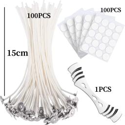 Materiais para fabricação de velas, núcleo de cera de soja, núcleo de algodão tecido, mechas originais sem fumaça, lâmpada de querosene, linha de cera, acessórios de madeira - Image 5