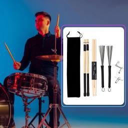 Tambor tambor chave haste escovas com saco de armazenamento instrumento percussão acessórios para jazz folk música acústica amante - Image 2
