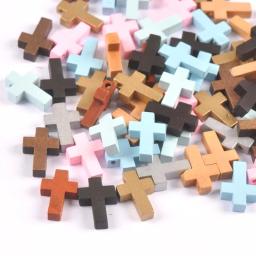Multicolorido diy contas cruzadas de madeira pendurado ornamentos pingente crianças presentes jóias ornamentos decorações 50 pçs cp3363 - Image 4