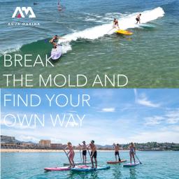 AQUA MARINA SUP Grande Fin Surf Pé Paddle Board, Prancha Inflável, Estabilizador Leme, Kit Esporte Aquático, Pressione Bloqueio - Image 6