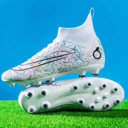 Sapatos de futebol masculino com grama artificial, tênis de treinamento para adolescentes, TF, FG, Antiderrapante, Futsal, Hall - Image 6