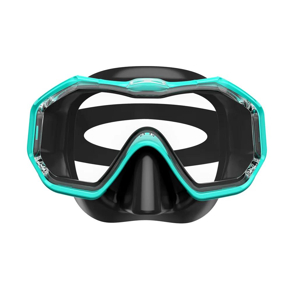 Máscara de snorkel de visão ampla para adultos e crianças, 3 lentes, ajustável, hd, panorâmica, mergulho, mergulho, natação, mergulho - Image 1