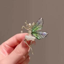 Broche de Fada Borboleta para Mulheres, Alfinetes de Lapela Elegantes, Broches Beleza Dançando Meninas Corsage Asas de Anjo, Jóias de Casamento - Image 3