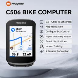Magene-C506 GPS Navigation Bike Computador, Velocímetro WiFi, Tela Sensível Ao Toque Colorida, MTB Estrada Bicicleta Odômetro, Ciclismo Aviso De Treinamento - Image 1