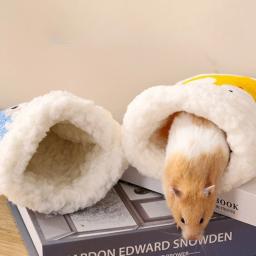 Rede animal pequena para cobaia, acessórios para gaiola de furão, camas quentes para inverno, chinchilla mat, hamster house, fofo - Image 2