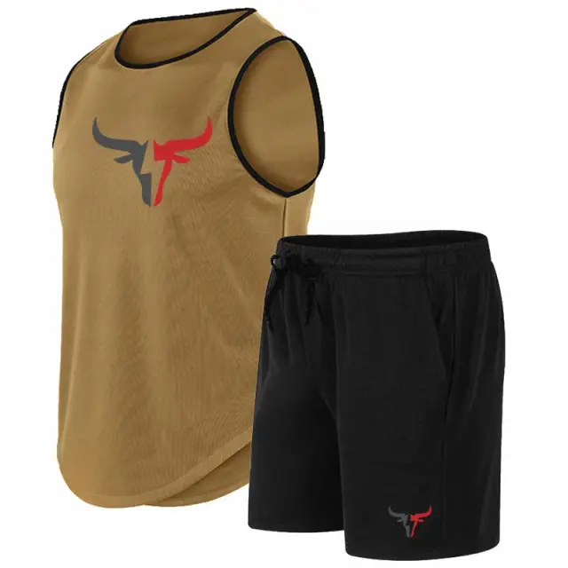 Conjunto de Basquete Masculino Secagem Rápida com Uniforme Respirável, Camiseta de Treinamento e Shorts Esportivos
