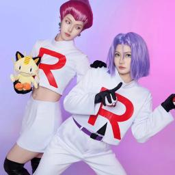 Anime jessie e james cosplay traje equipe foguete jessie musashi james kojirou halloween cosplay traje conjunto completo feminino masculino - Image 6