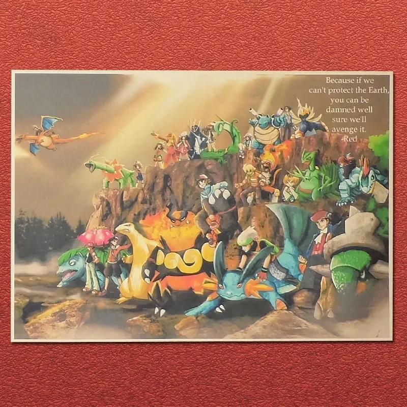 Pokemon poster Pikachu Gengar Mimikyu memórias de infância de animação japonesa pintura decorativa aniversário presente de Natal - Image 1