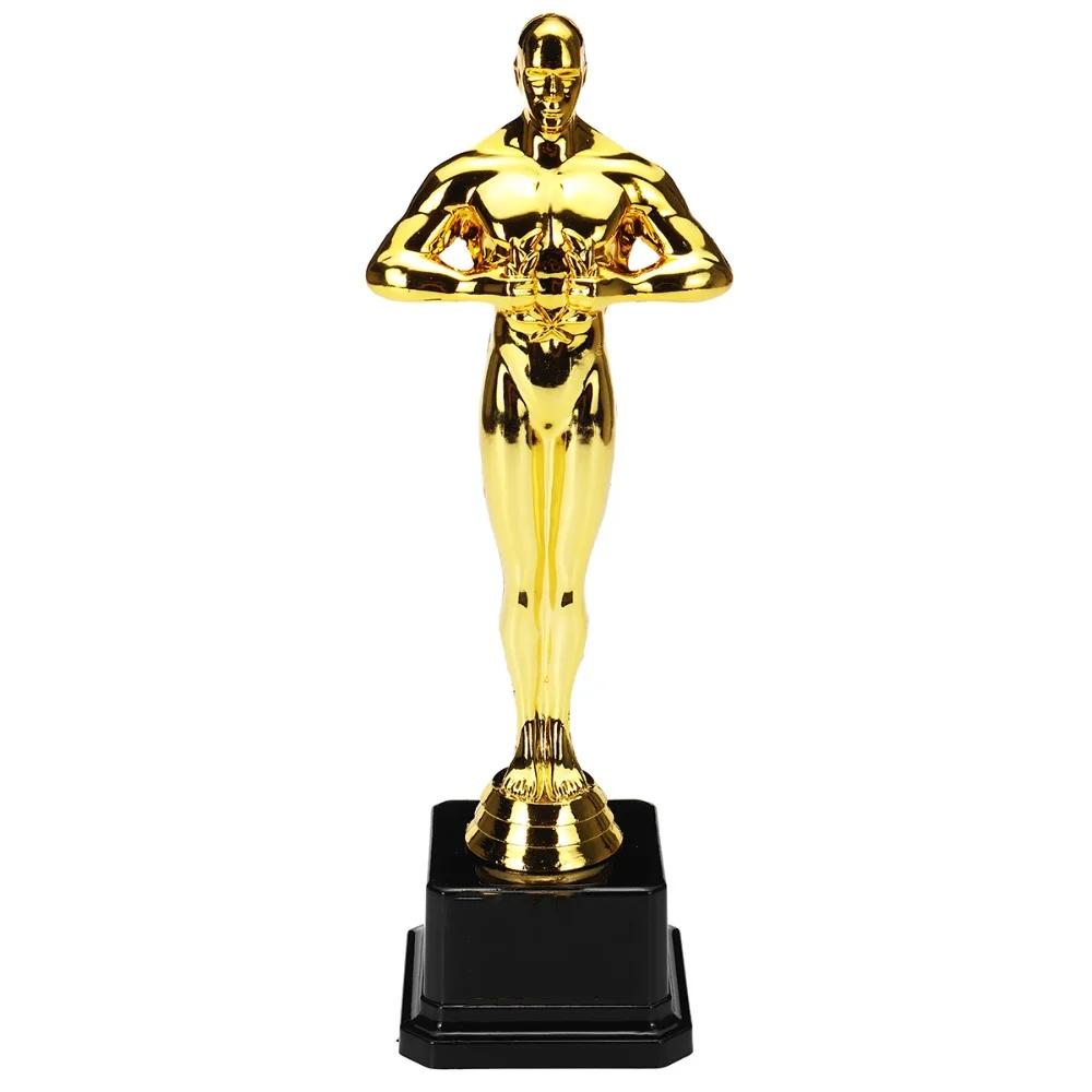 Troféu de plástico pequeno banhado a ouro, réplicas de prêmios, presentes de festa e celebrações, lembranças artesanais, 18cm, 21cm, 26cm - Image 1