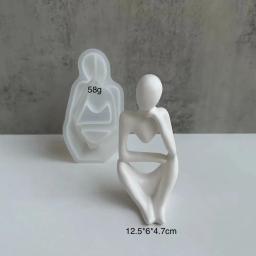 Corpo Gesso Enfeites Silicone Moldes Arte Corpo Humano Esquerda Para a Direita Resina Gotejamento Molde Silicone Moldes para Cimento - Image 2