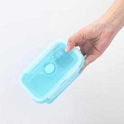 Dobrável Silicone Food Container, Portátil Bento Containers, Lancheira, Microware, Casa, Cozinha, Exterior, Armazenamento, 4 Tamanhos - Image 4